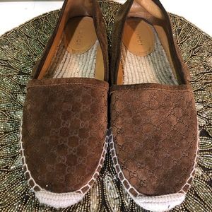 Gucci gg suede espadrille flats